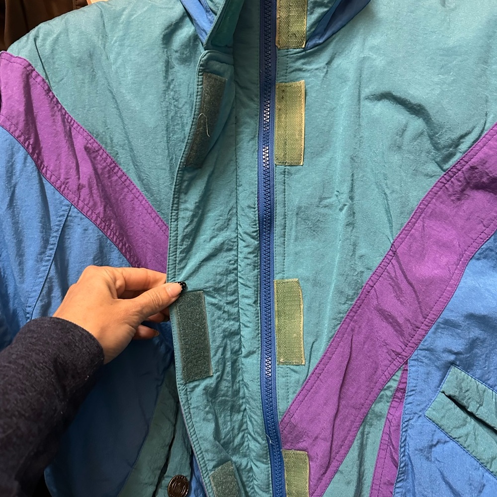 Vintage Blue and Purple Women's Jacket - Picture 4 of 7